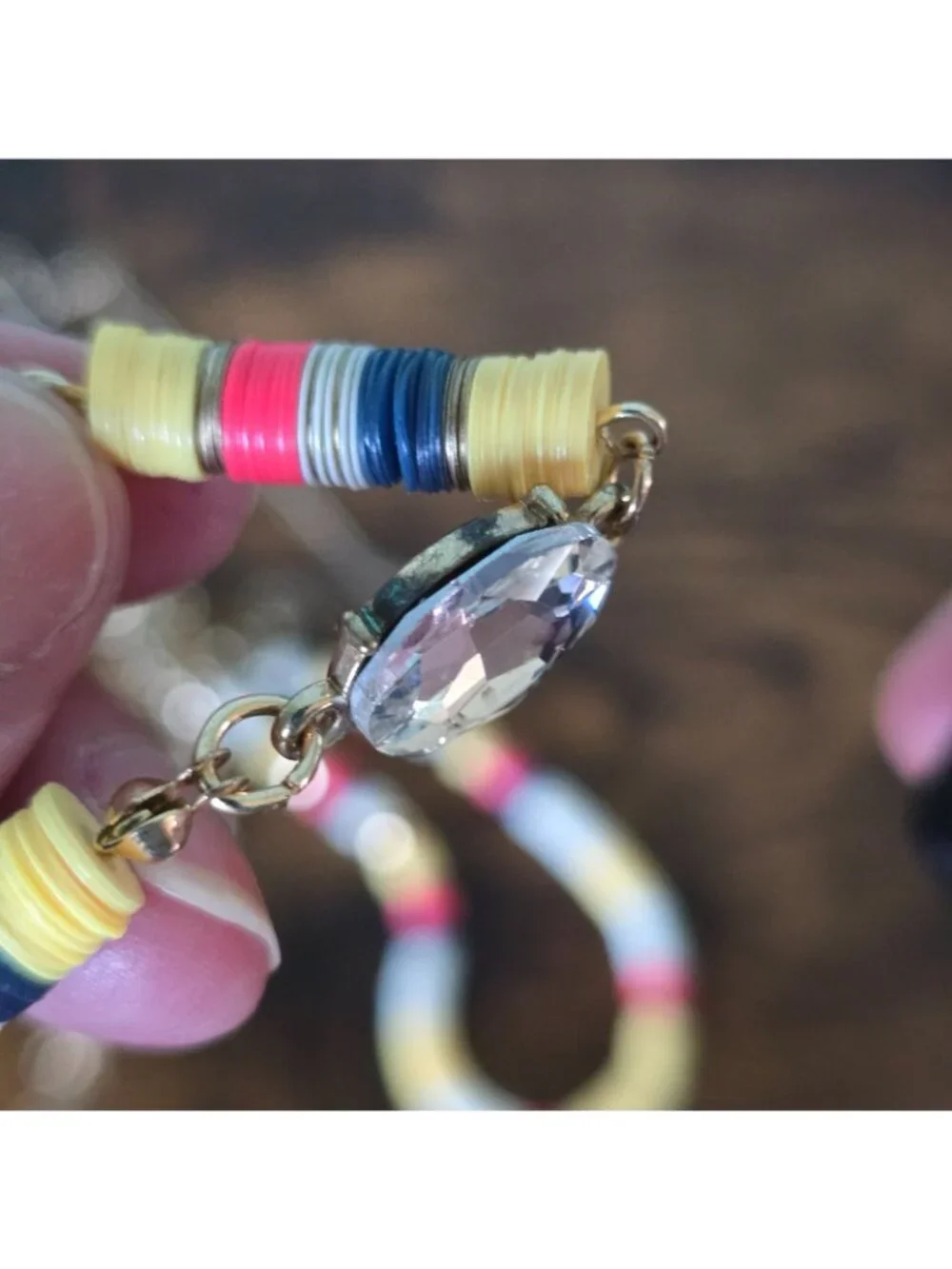 VTG Necklace Layered Beaded Long Gold-Tone Chain The Limited Nautical Yellow